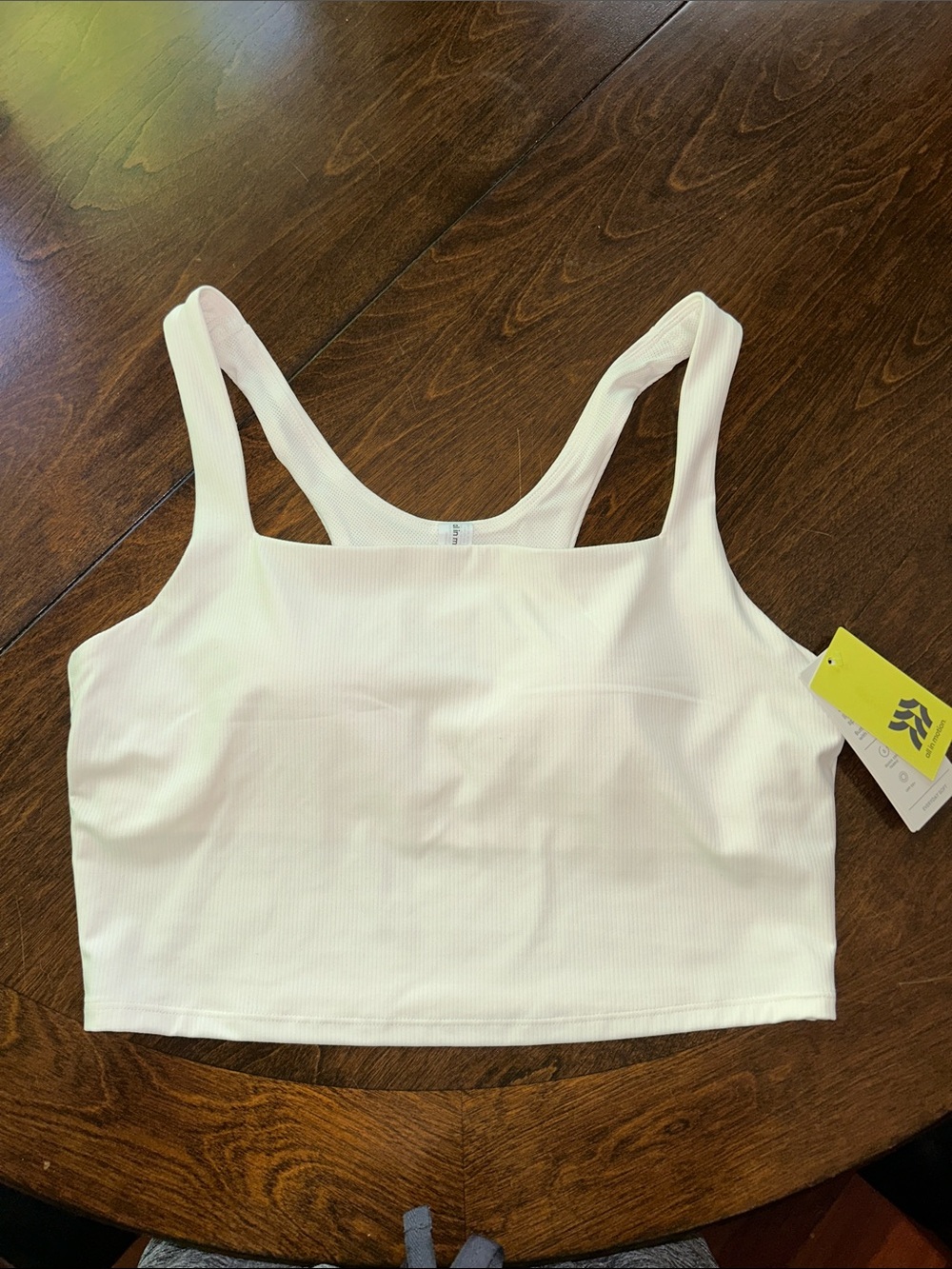 All In Motion Cream Ribbed Crop Tank
